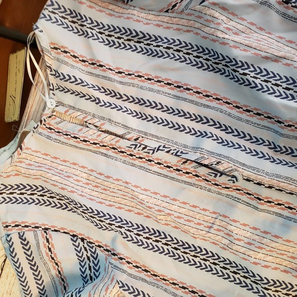 VINTAGE HAVANA Stripe Boho Flare Long Sleeve Faux Wrap Romper S - Picture 7 of 8